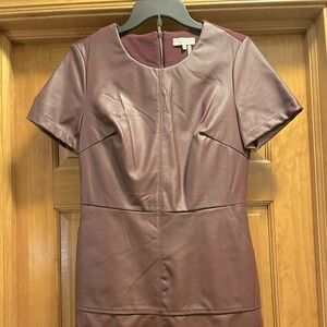 Faux leather front size M wine colored dress